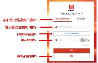 试点机构应登录中国信托登记有限公司(信托财产)投资者综合服务平台